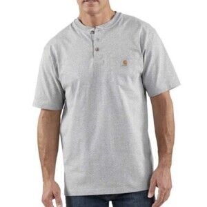 Carhartt Men's K84 Short Sleeve Workwear Henley T-Shirt-ash Grey Medium